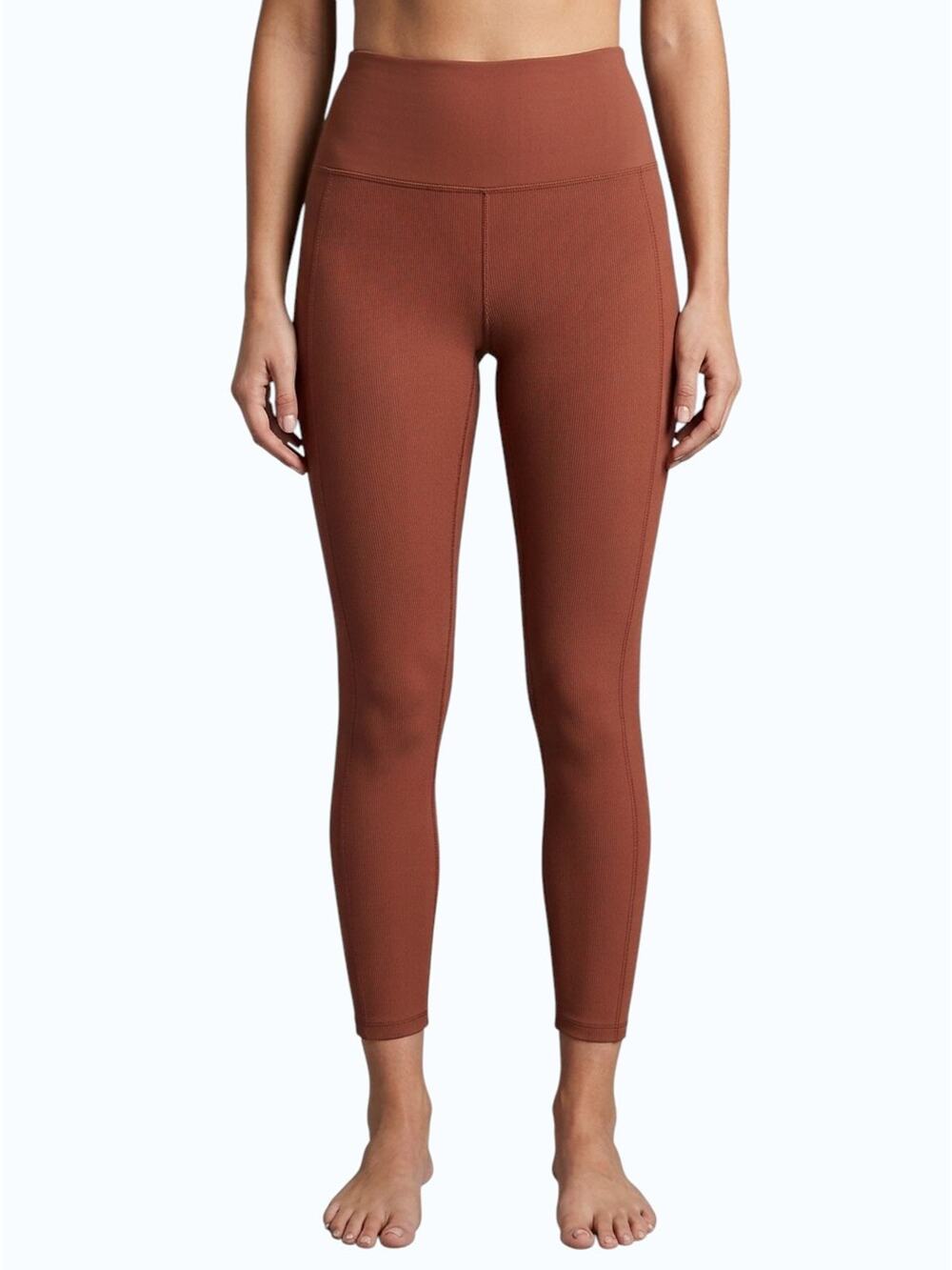 Calia High Rise 7/8 Leggings Brown Side Pocket Stretch Women Size XS NWT